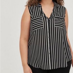 NWT Torrid Striped Button-Up Sleeveless Shirt size 3